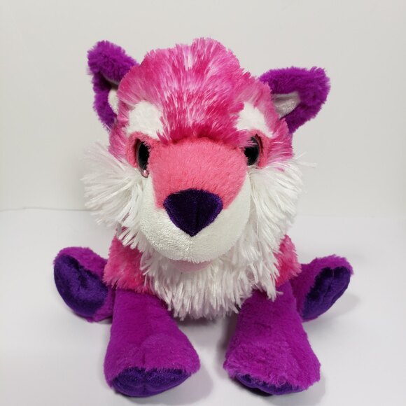 Wild Republic Fox Plush Toy Sparkle Eyes Soft Pink Purple 10 Inch - Picture 4 of 8
